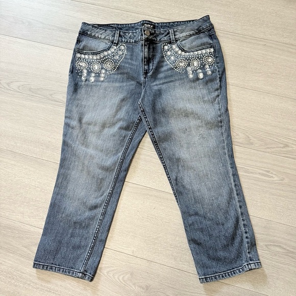 Allen B embellished Women's Jeans cropped - Picture 1 of 9